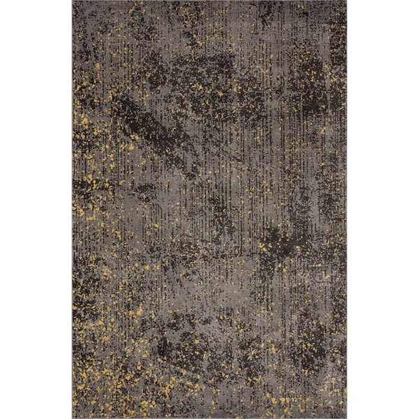 Palacedesigns 5 x 8 ft. Gray & Yellow Abstract Sprinkle Area Rug - Gray Yellow - 5' x 8' PA3091371 - main